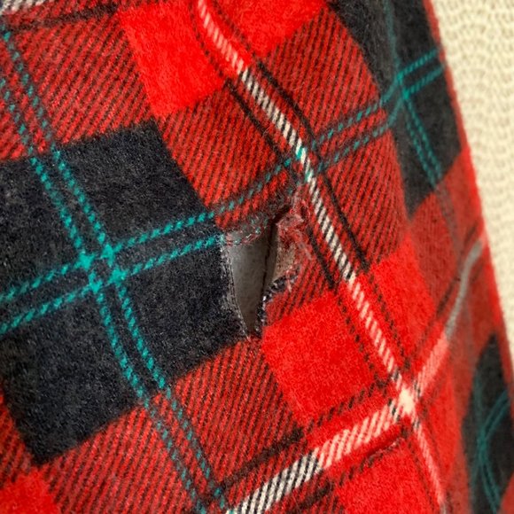 Blocks Sportwear Flannel Jacket 2XLT Red Green Plaid Filled Pockets Snap Pearl - Picture 11 of 11